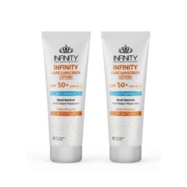 صورة لوشن واقي الشمس للبشرة العادية من انفينيتي SPF 50+ – بحجم 60 مل (عرض 1+1)