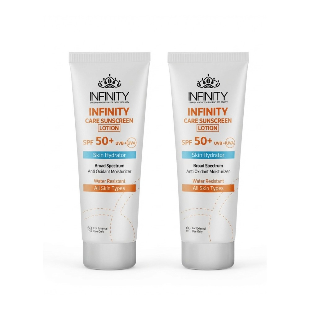 صورة لوشن واقي الشمس للبشرة العادية من انفينيتي SPF 50+ – بحجم 60 مل (عرض 1+1)